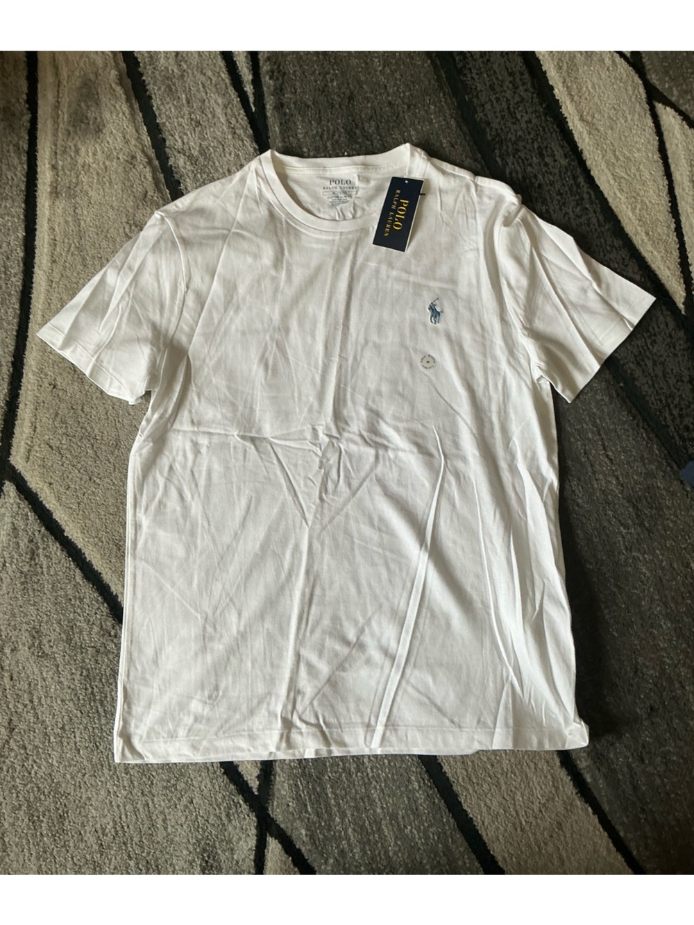 Size Medium - Polo Ralph Lauren White Cotton Custom Slim Fit Tee Shirt
